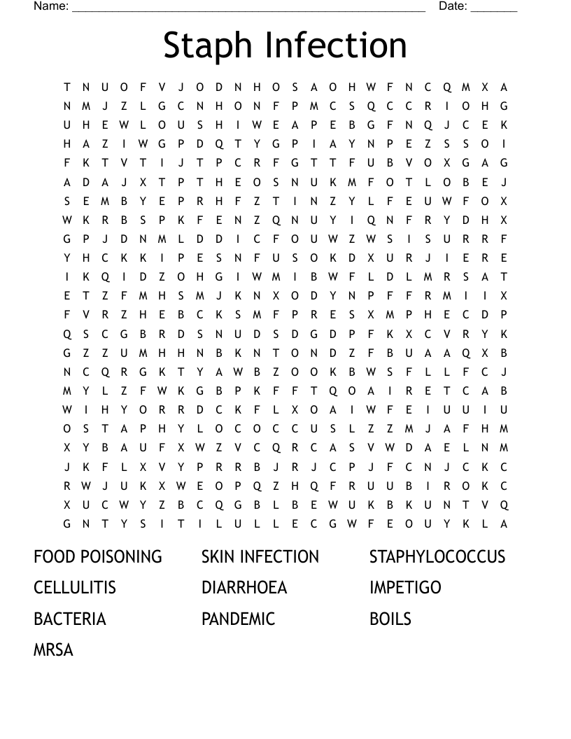 Staph Infection Word Search