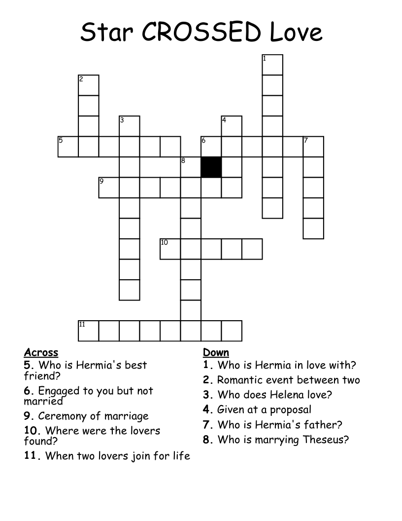 Star CROSSED Love Crossword