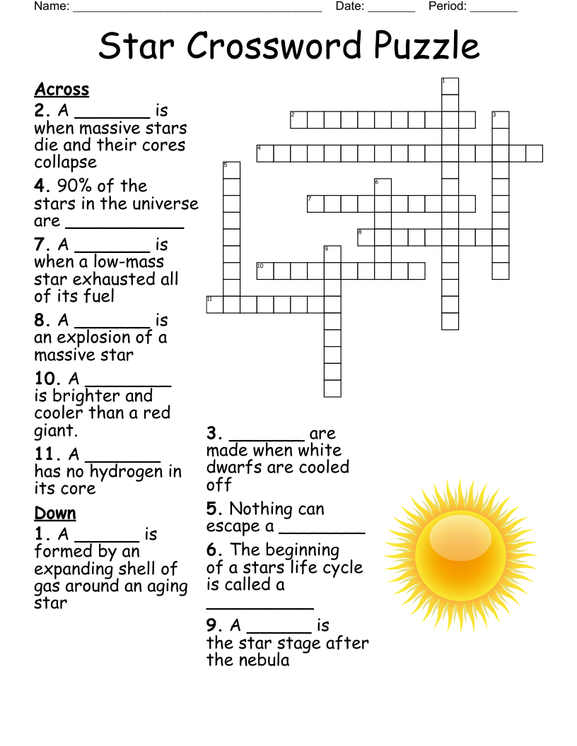 Star Crossword Puzzle