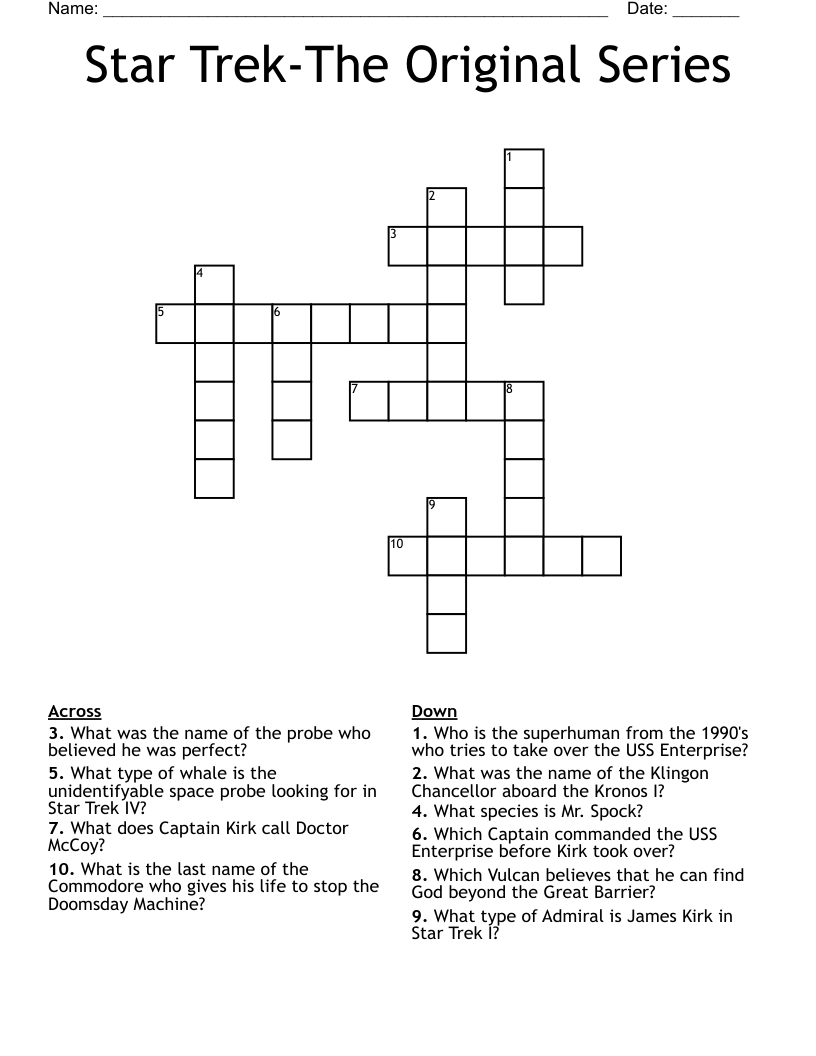 Star Trek-The Original Series Crossword