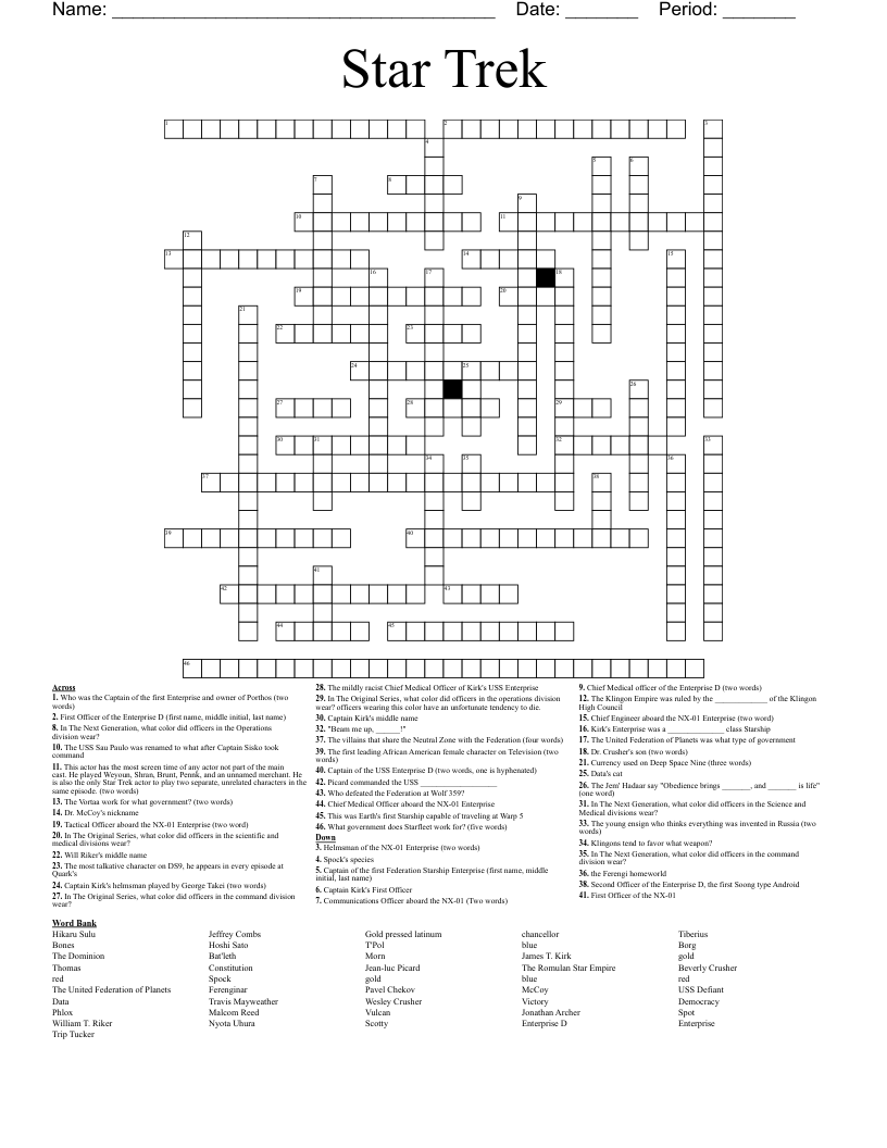 Star Trek Crossword