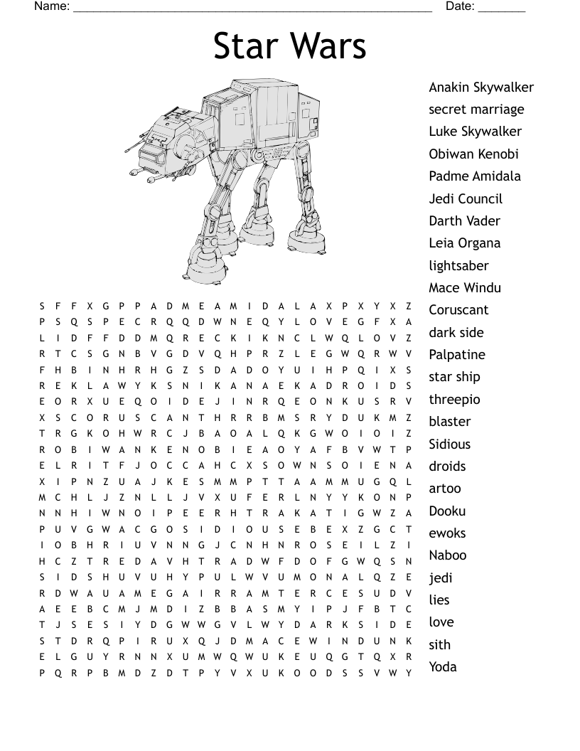 Star Wars Word Search