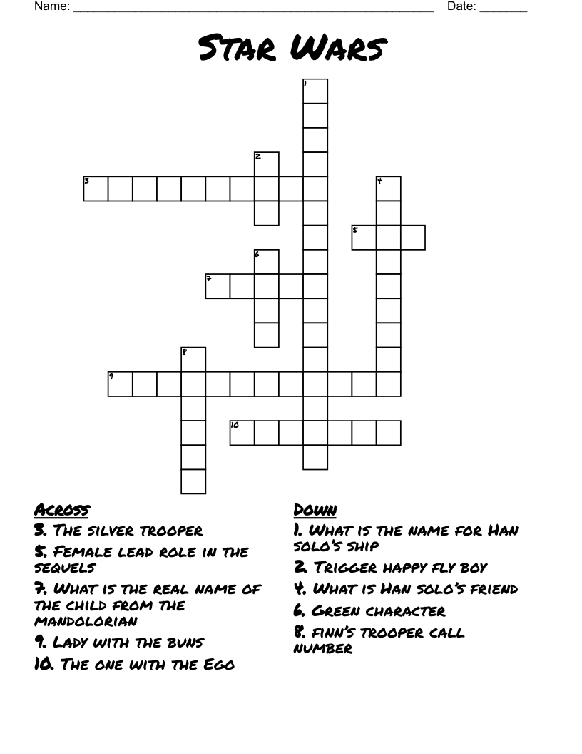 Star Wars Crossword
