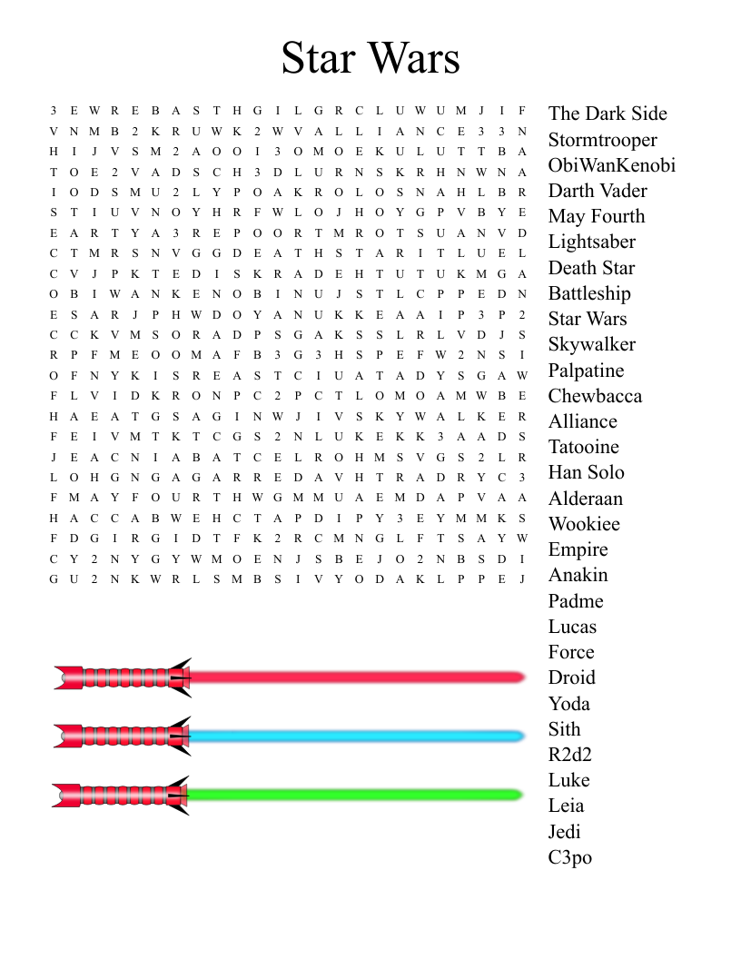 Star Wars Word Search