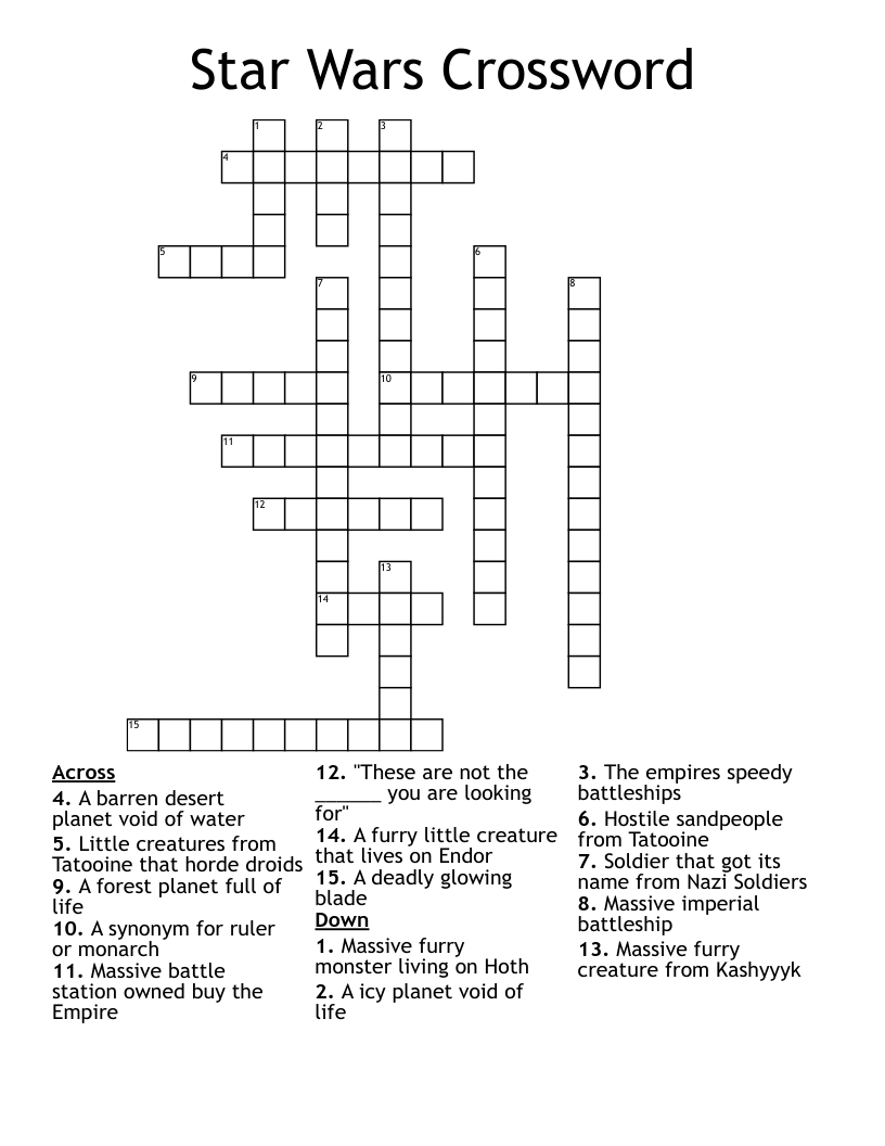 Star Wars Crossword
