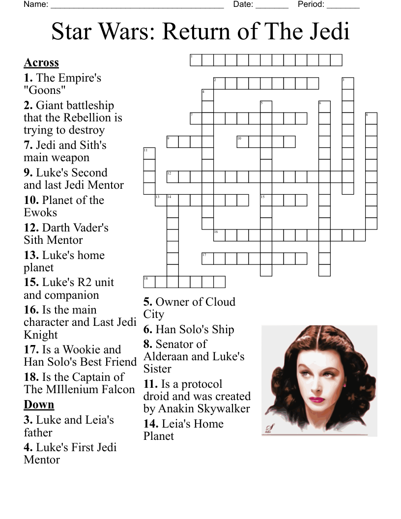 Star Wars: Return of The Jedi Crossword