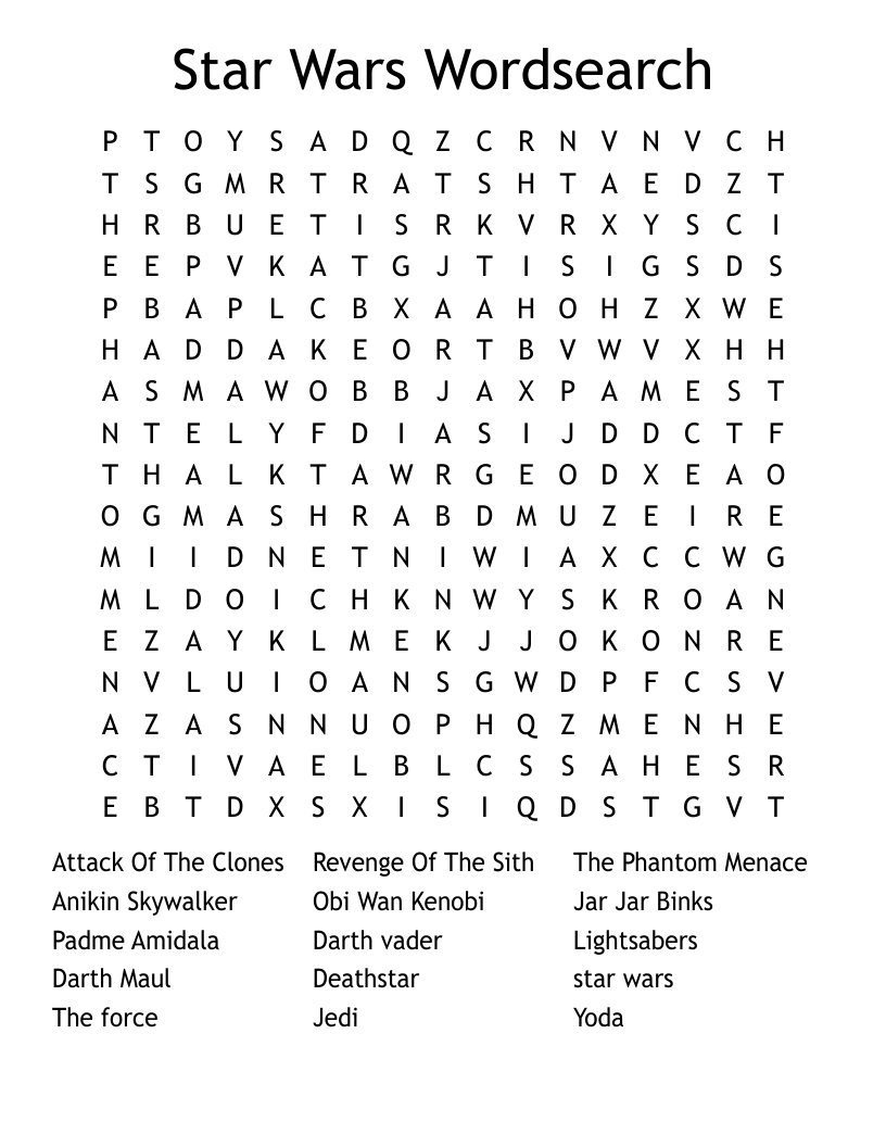 Star Wars Wordsearch
