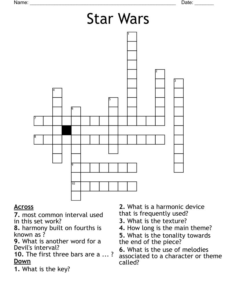 Star Wars  Crossword