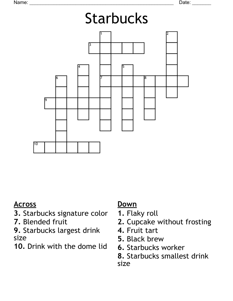 Starbucks Crossword
