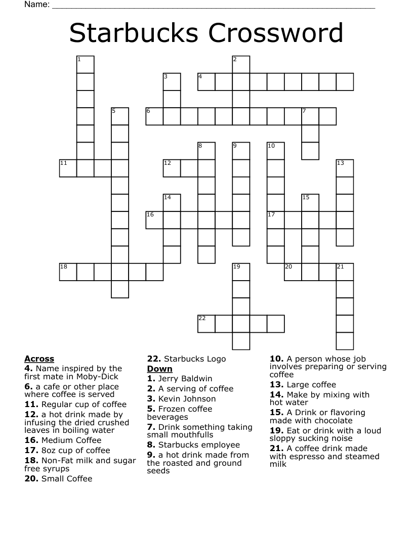 Starbucks Crossword