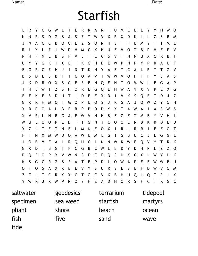 Starfish Word Search