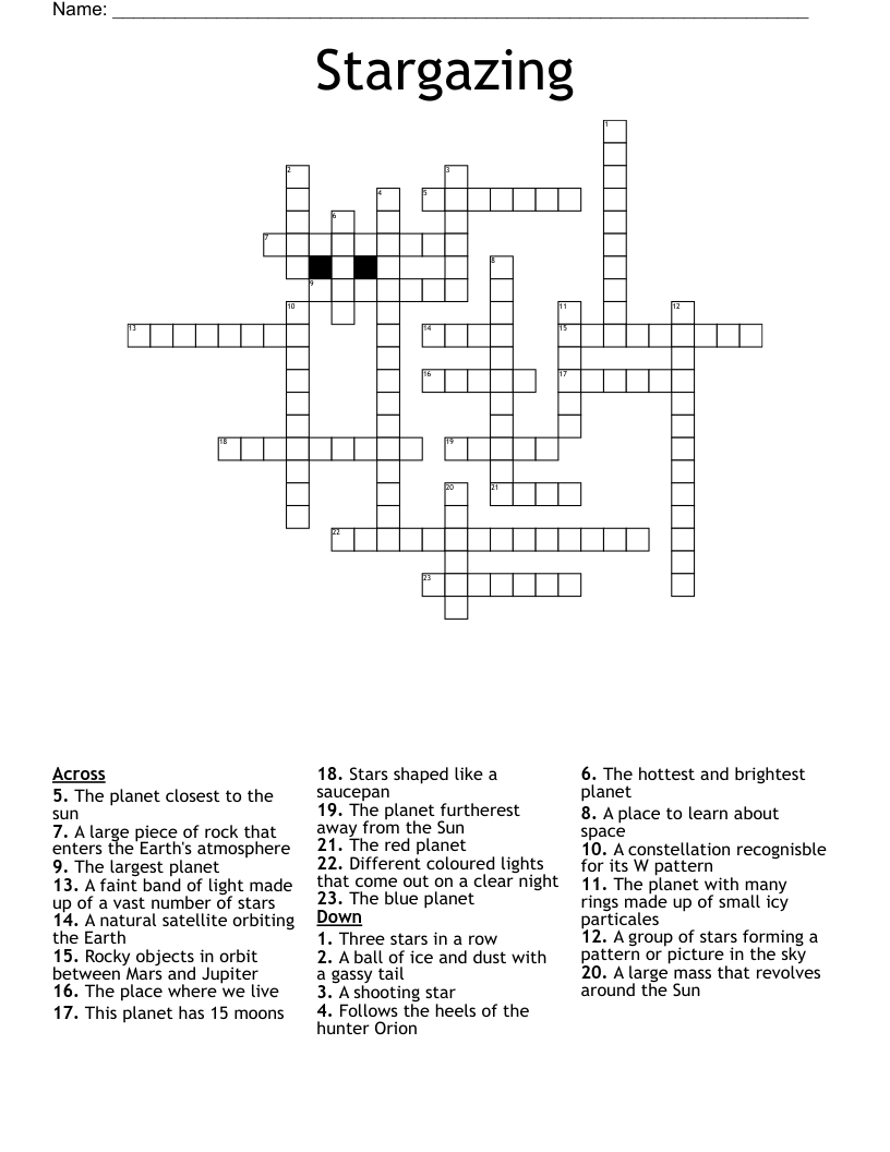 Stargazing Crossword
