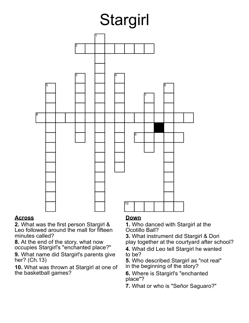 Stargirl Crossword