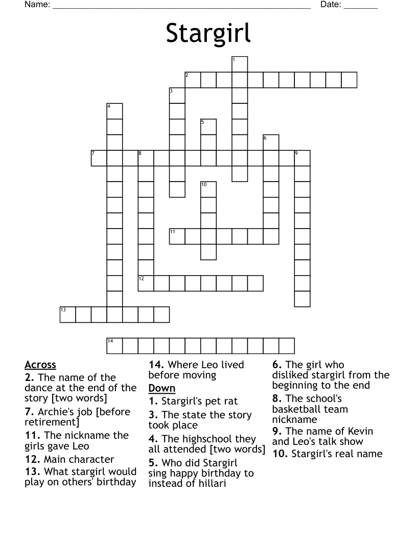 Stargirl Crossword