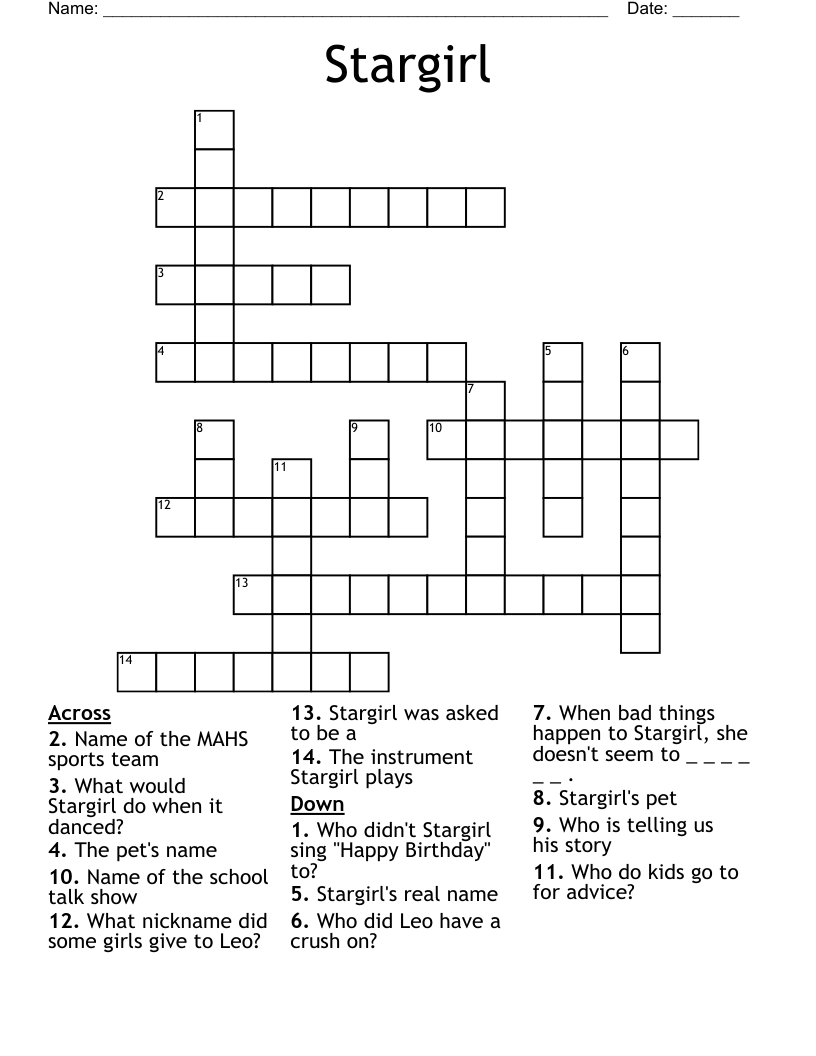 Stargirl Crossword