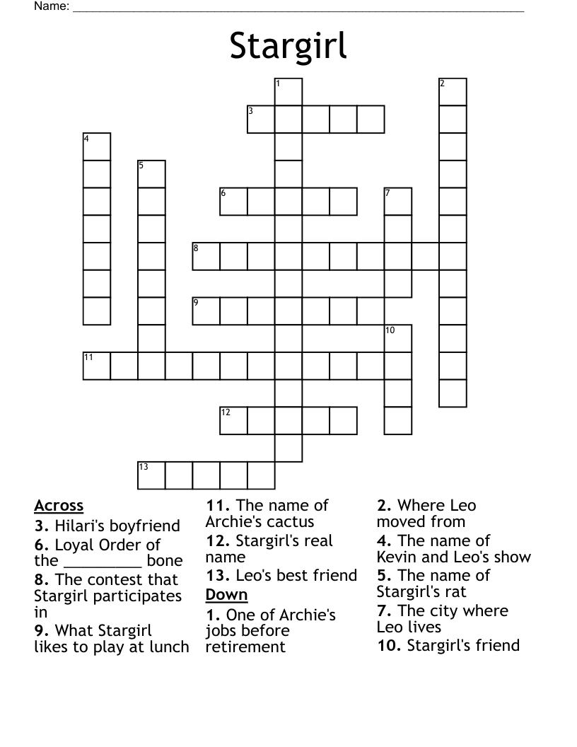 Stargirl Crossword