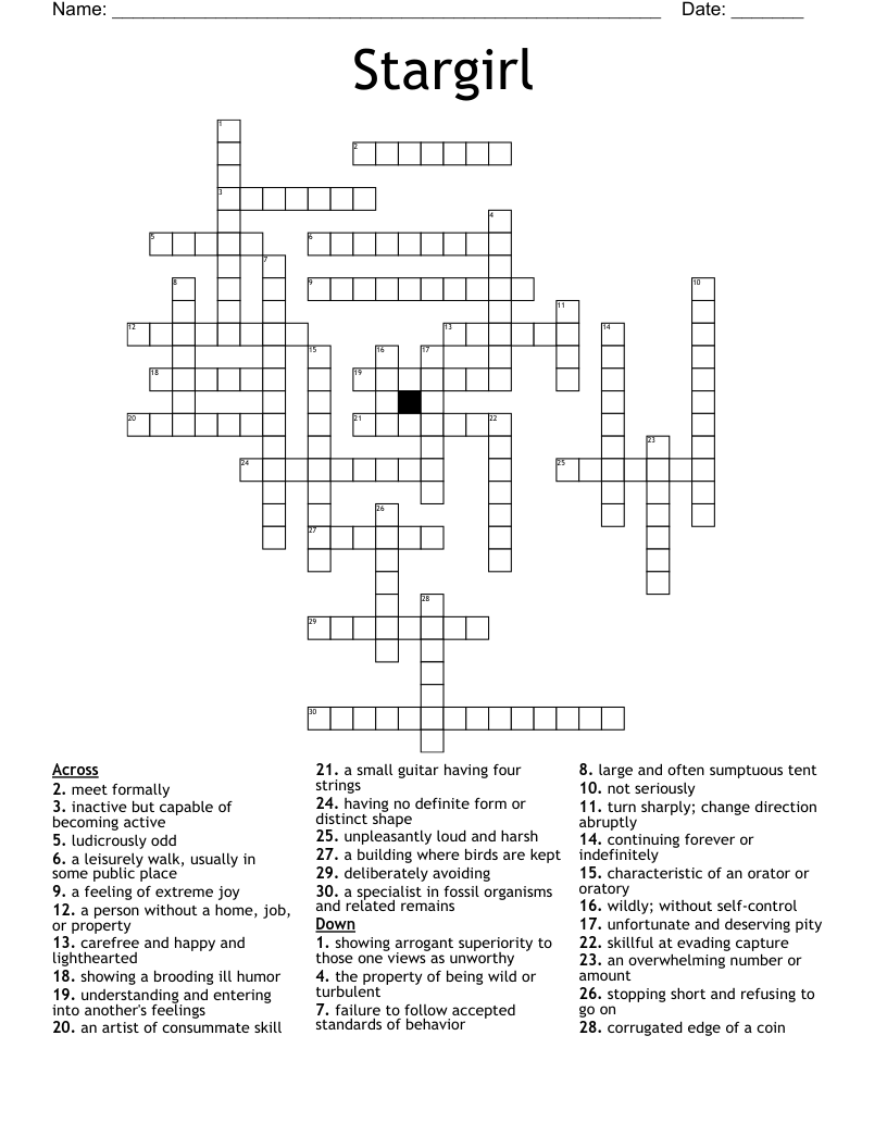 Stargirl Crossword