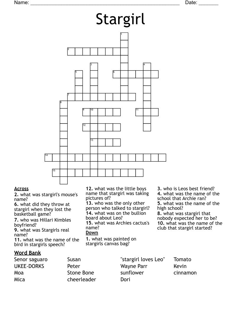 Stargirl Crossword