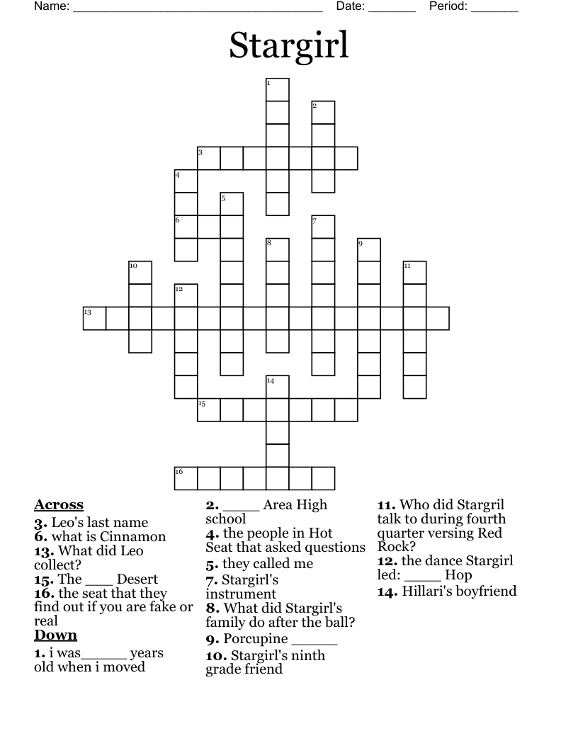 Stargirl Crossword