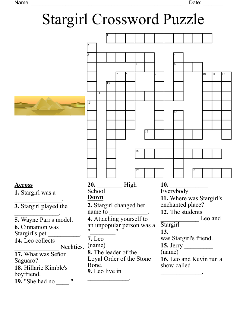 Stargirl Crossword Puzzle