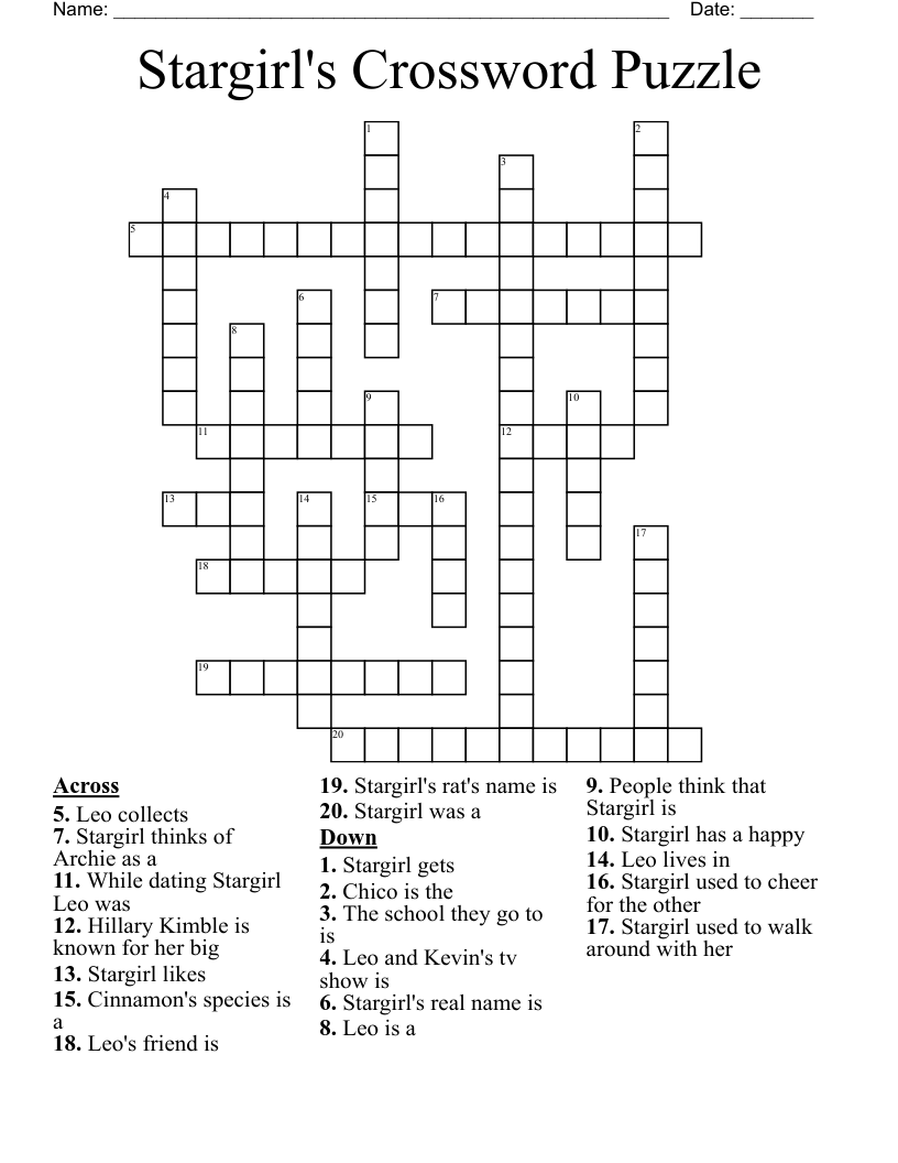 Stargirl's Crossword Puzzle