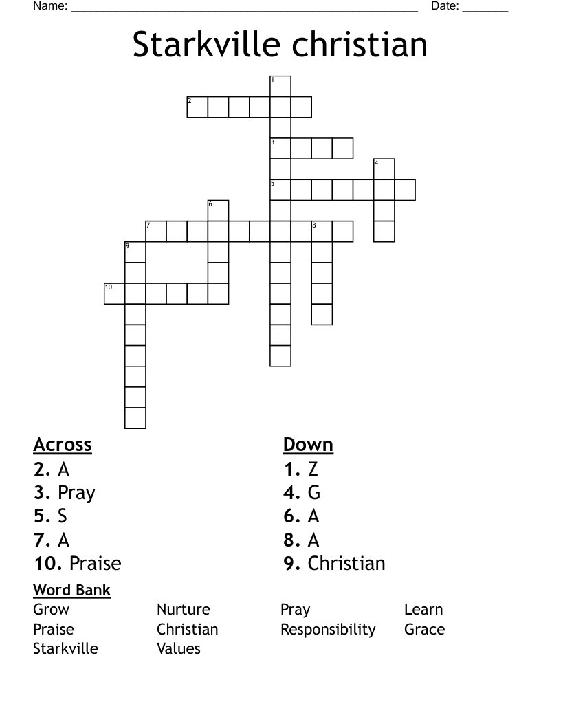 Starkville christian Crossword