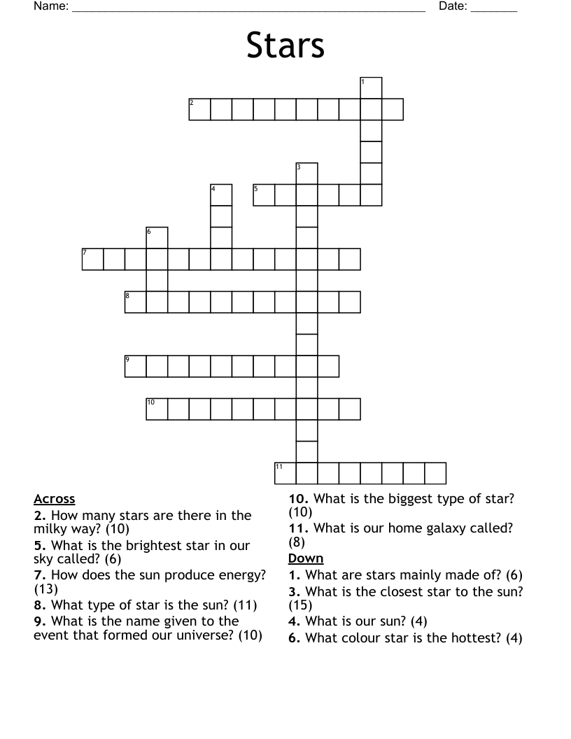 Stars Crossword
