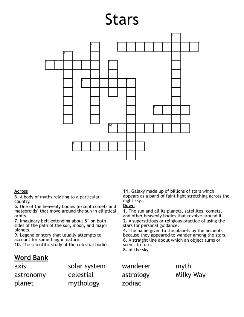 Stars Crossword