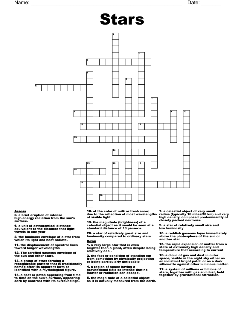 Stars  Crossword