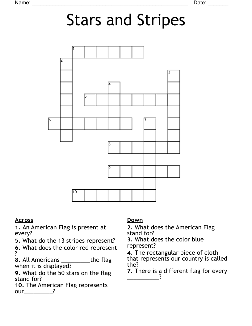 Stars and Stripes Crossword