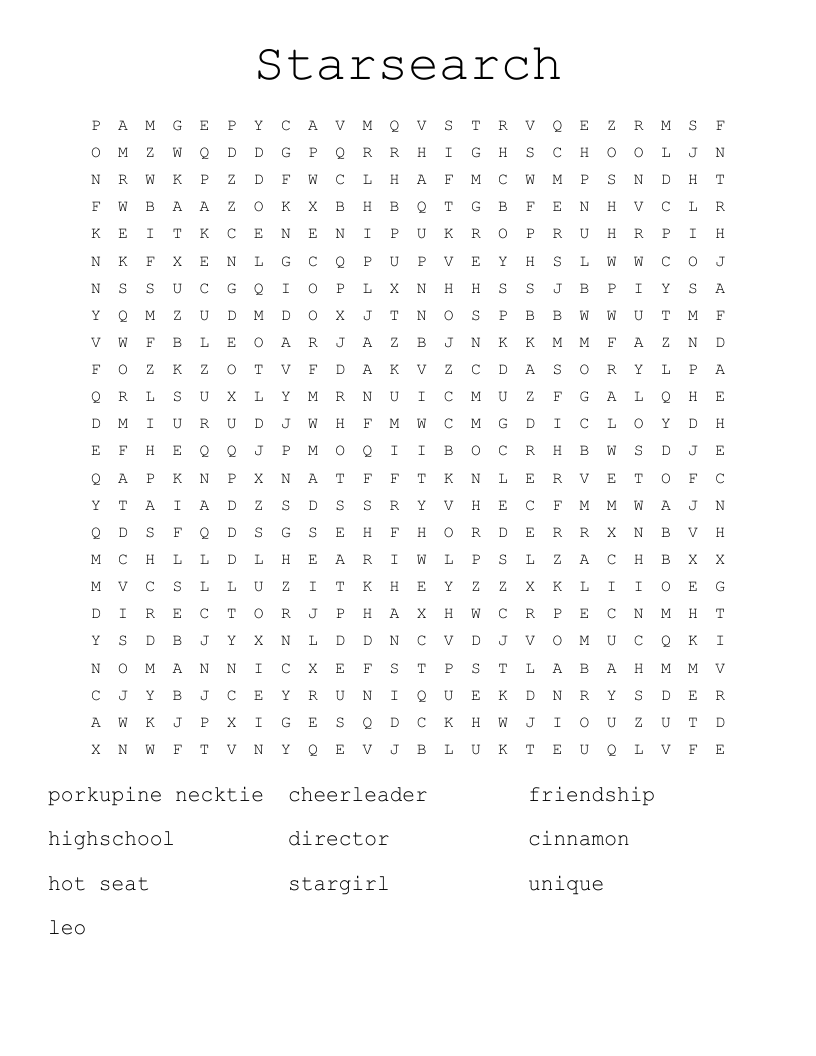 Starsearch  Word Search