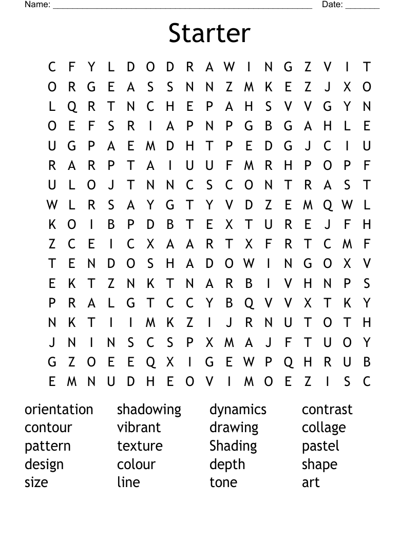 Starter Word Search