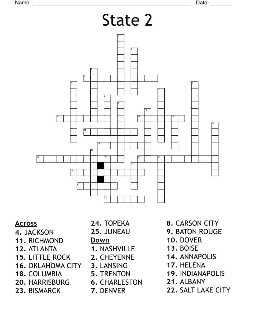 State 2 Crossword