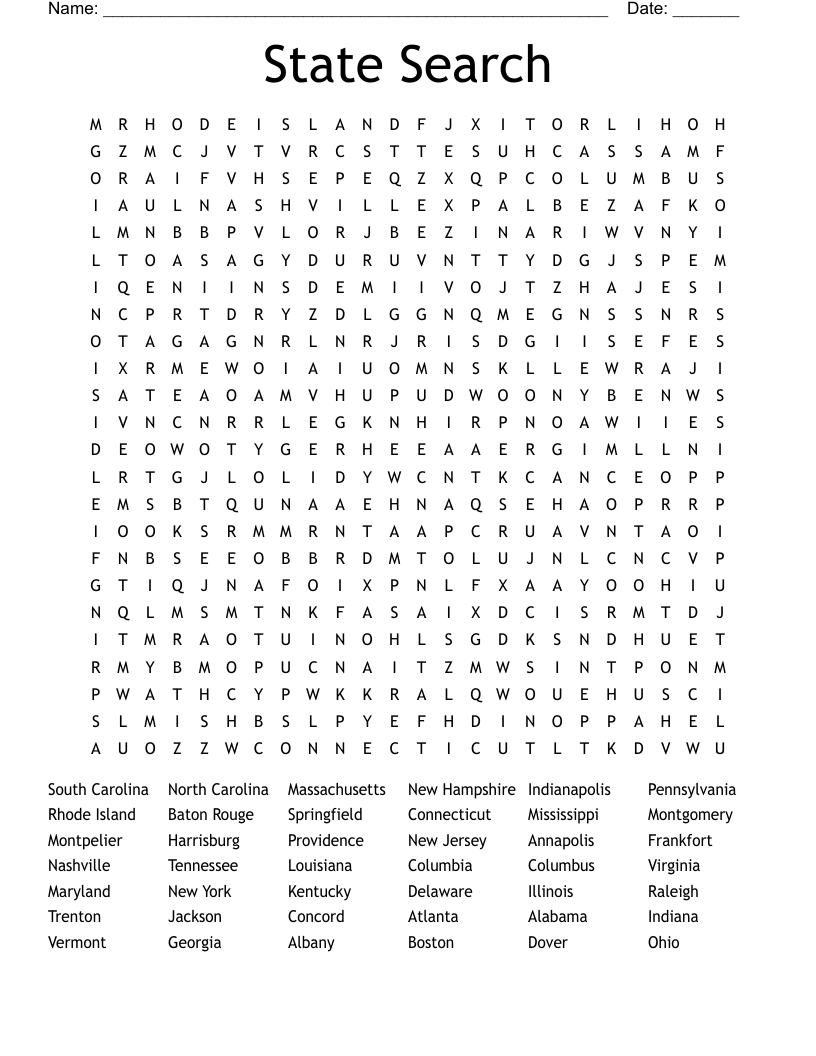 State Search Word Search