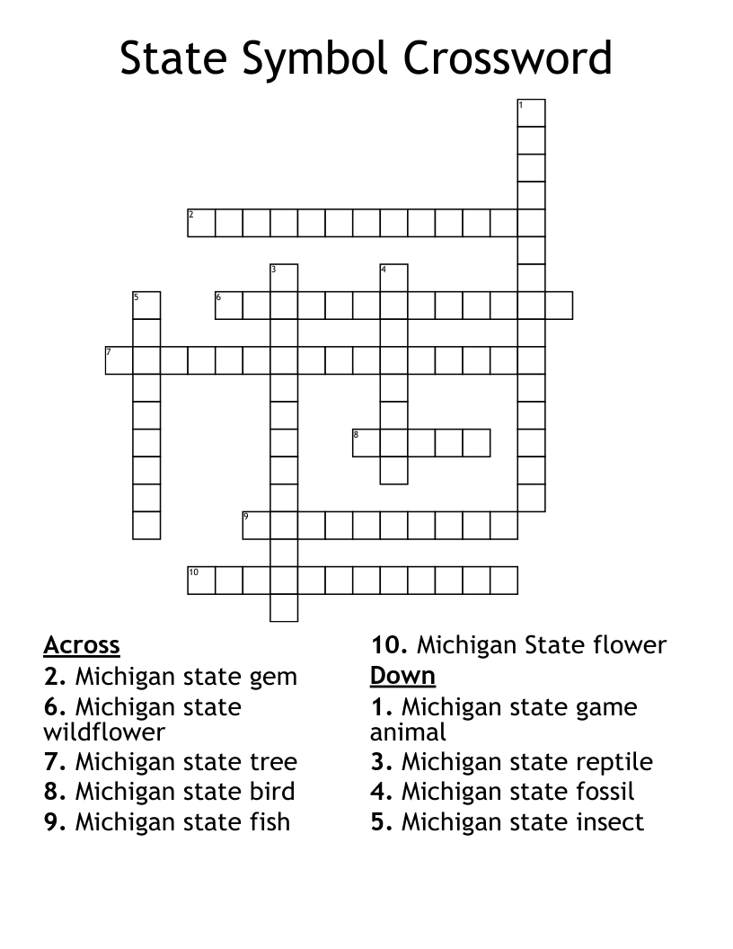 State Symbol Crossword