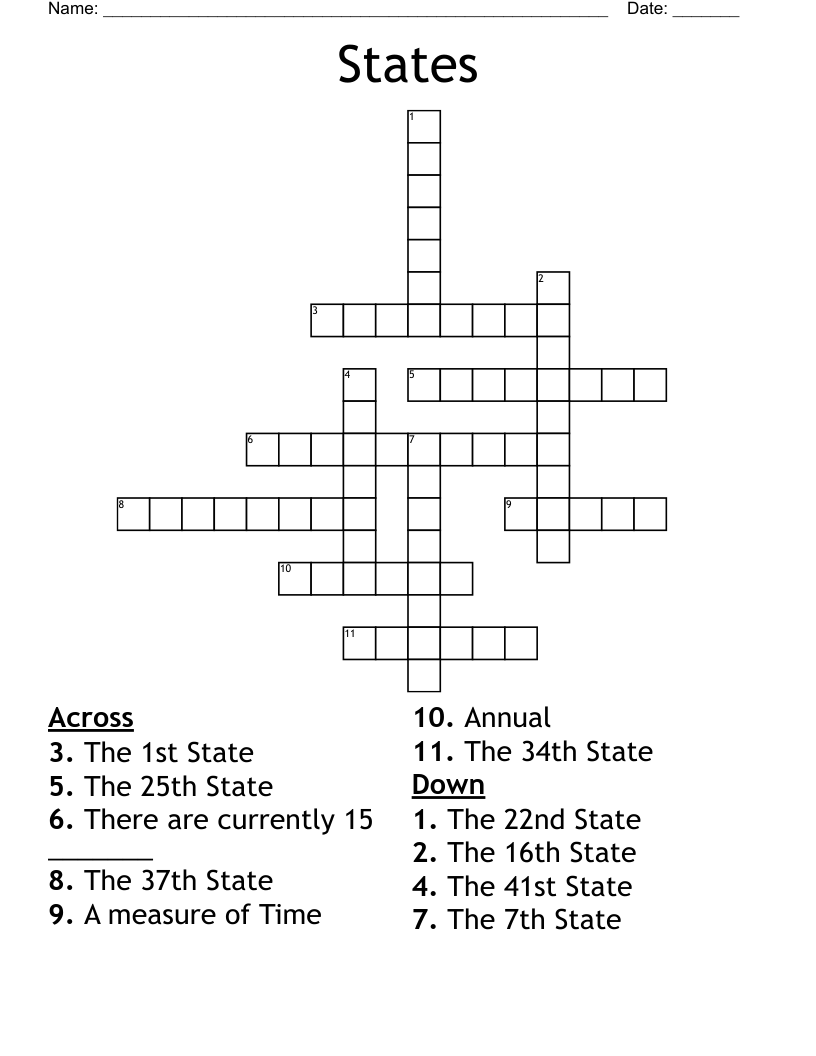 States Crossword
