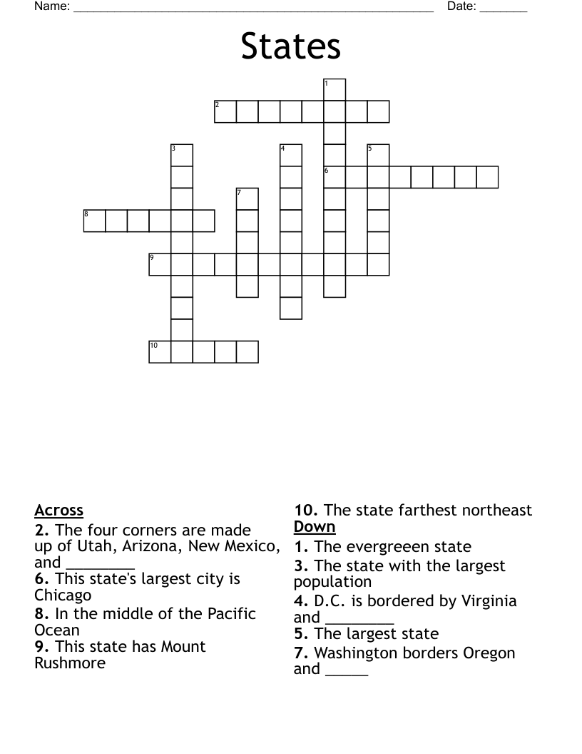 States Crossword