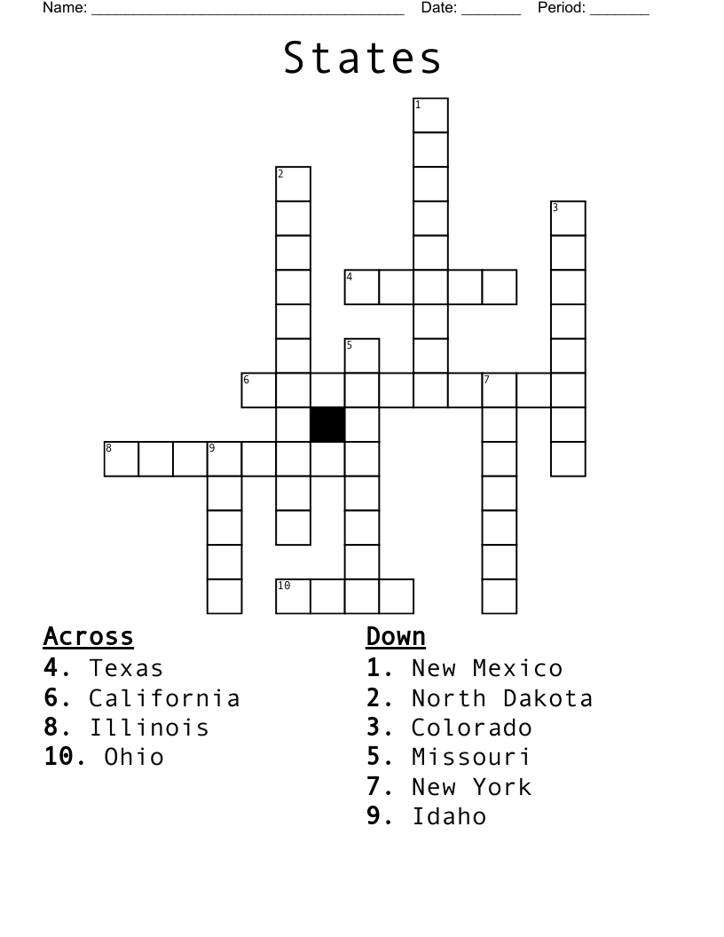 States Crossword