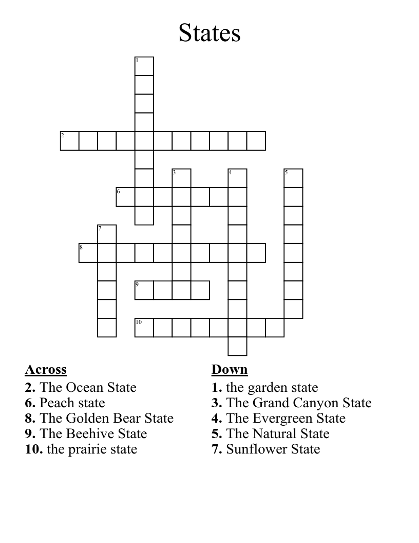 States Crossword