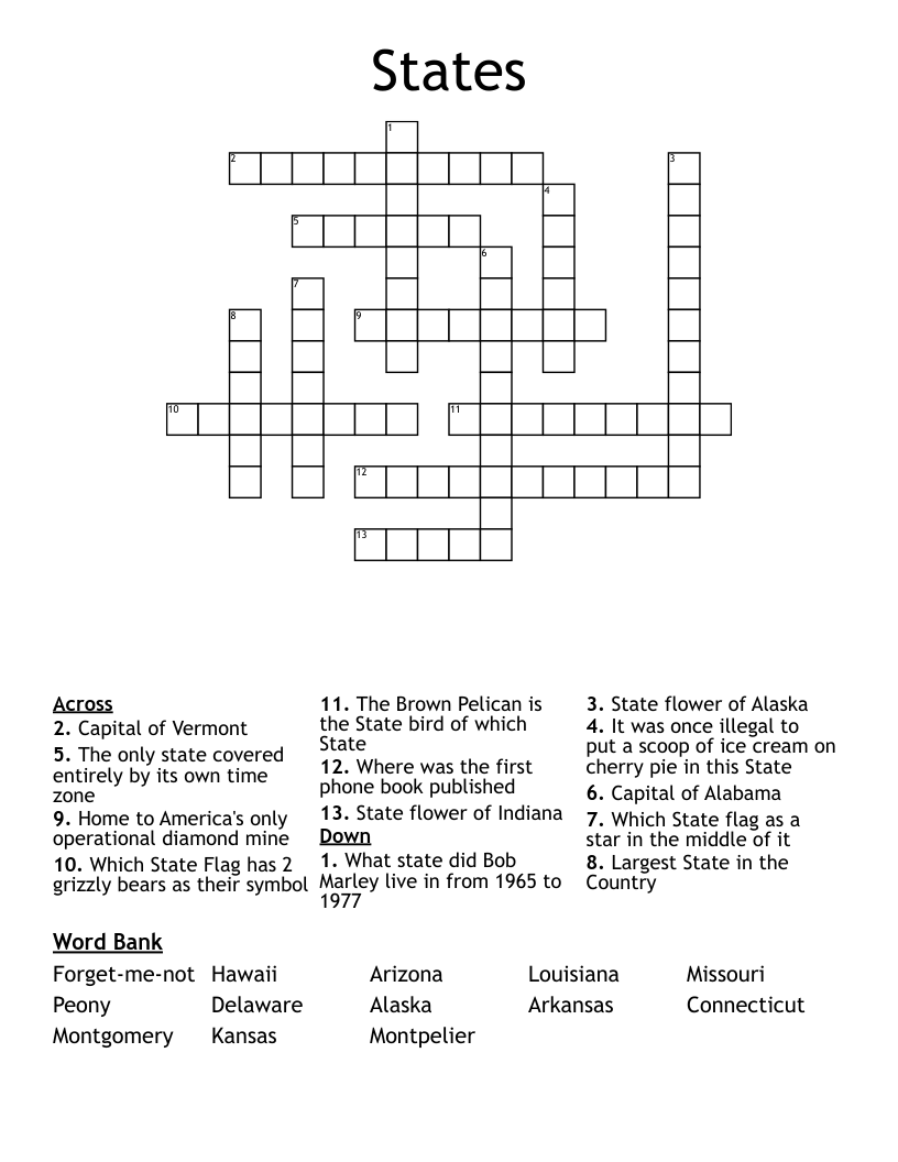 States Crossword