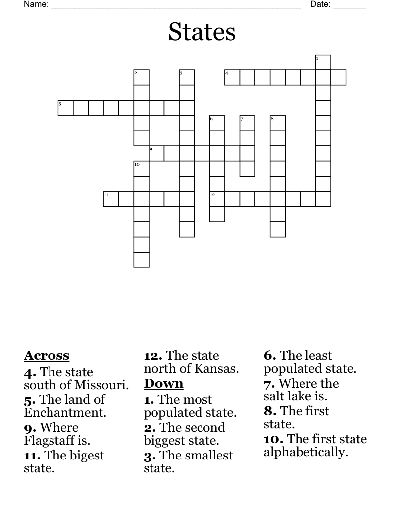 States Crossword