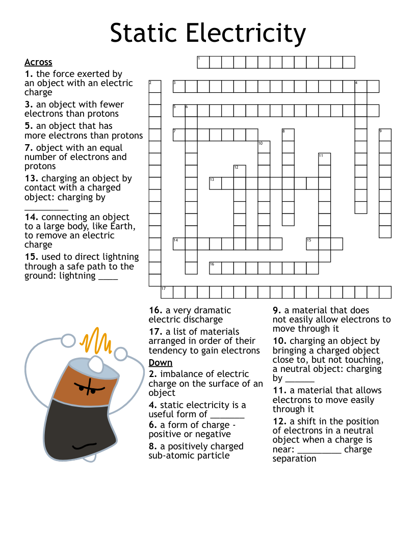 Static Electricity Crossword