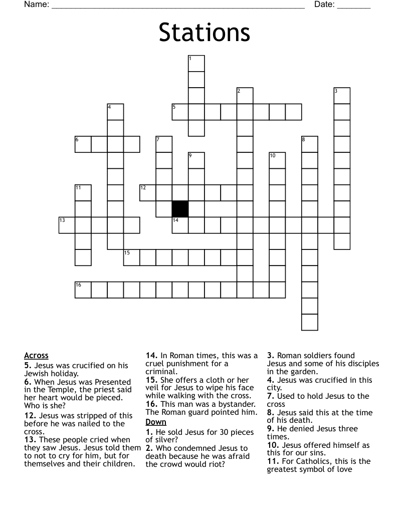 Stations Crossword