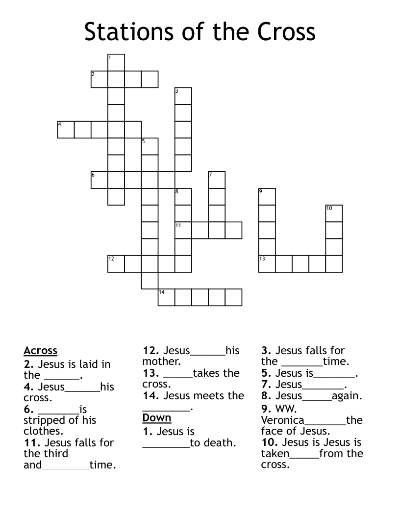 Stations of the Cross Crossword