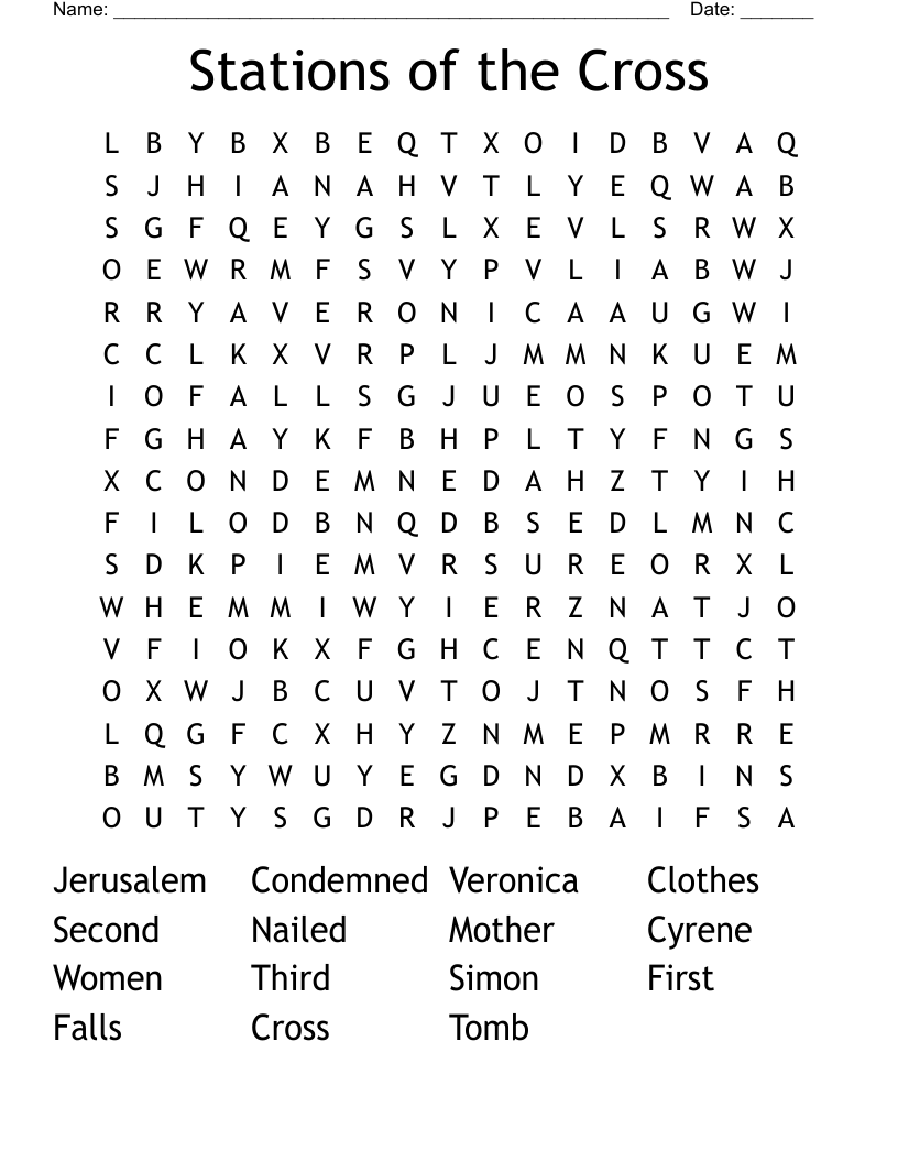 Stations of the Cross Word Search