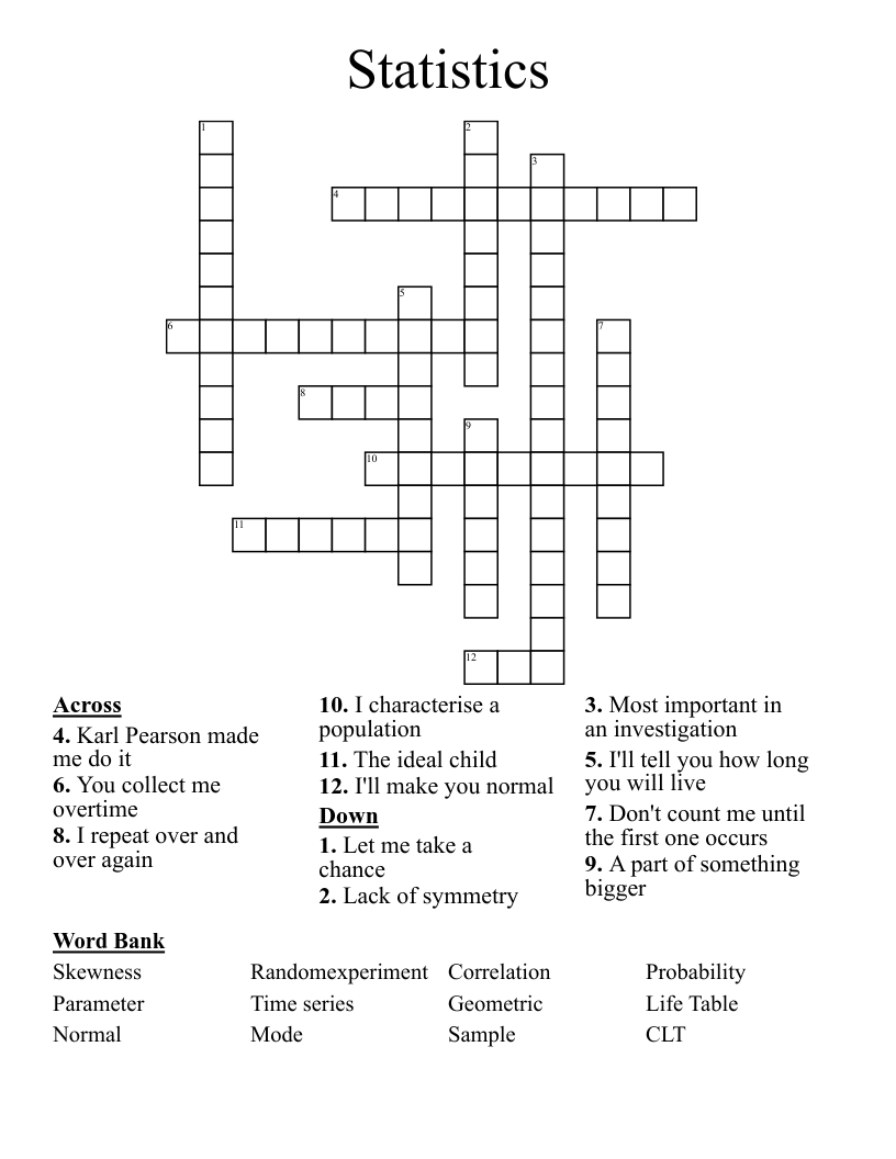 Statistics Crossword