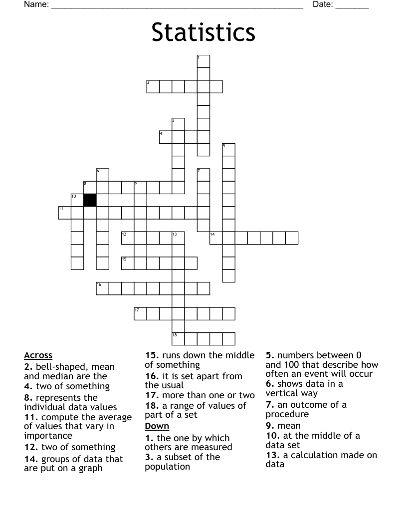 Statistics Crossword