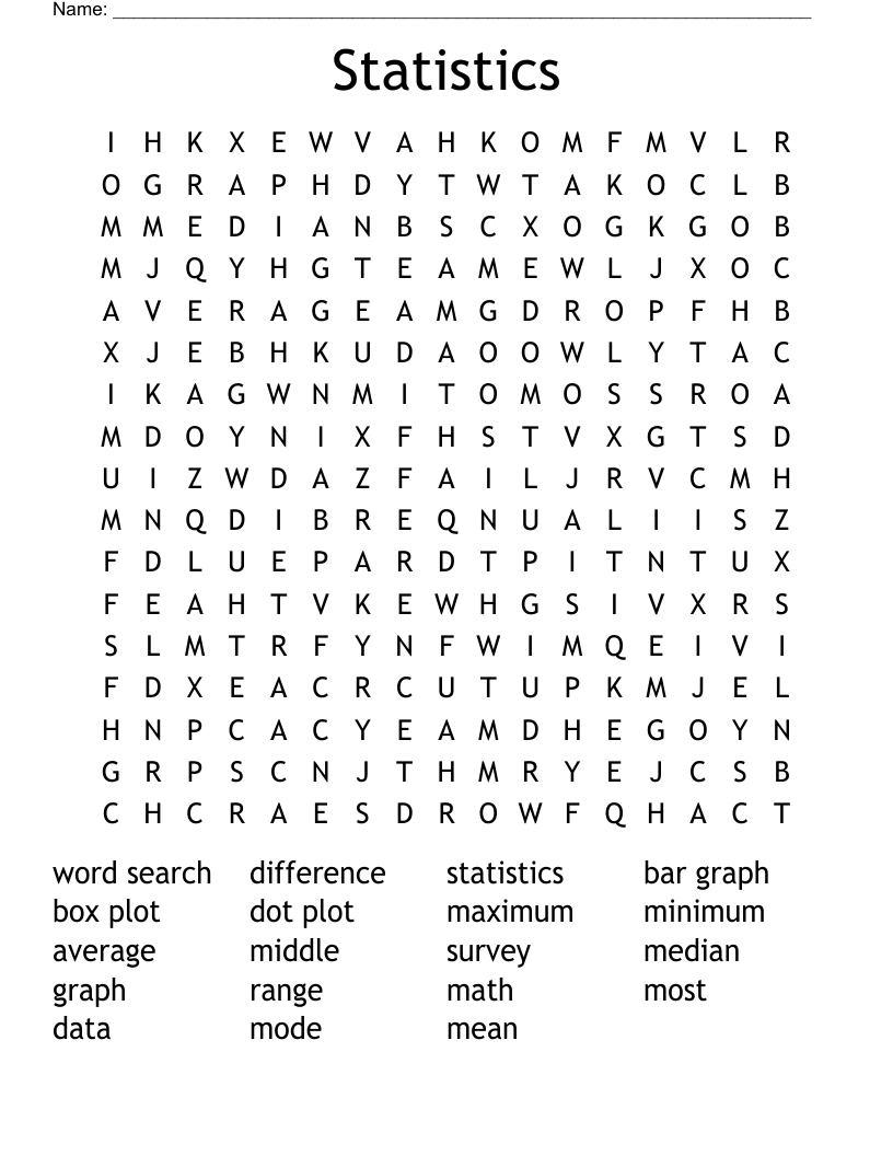 Statistics Word Search