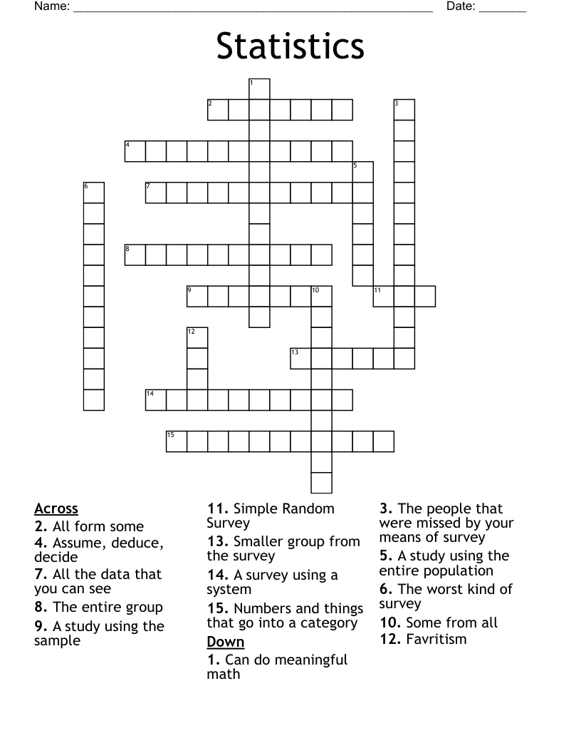Statistics Crossword