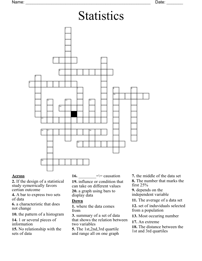 Statistics Crossword